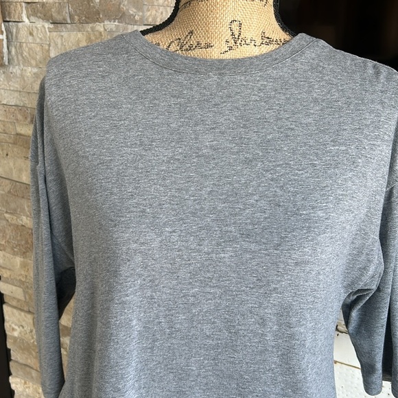 Matilda Jane Jane in the Clouds gray tunic eyelet top open back with ribbon tie - Picture 6 of 16